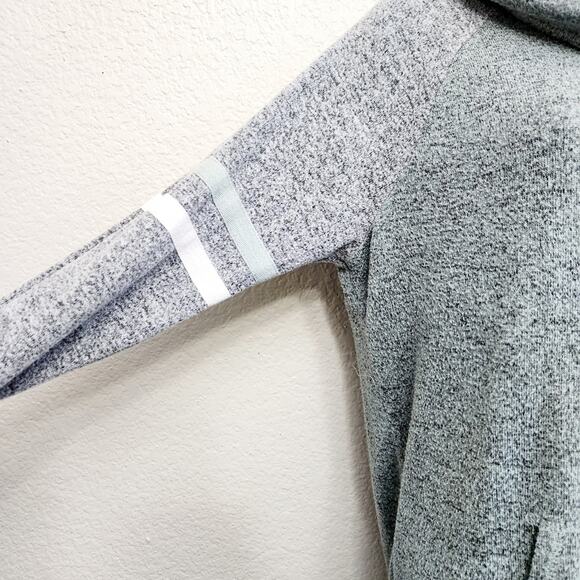 Inspired Hearts Green Gray Cowl Neck Pull Over Sweater Large Lightweight Soft - Picture 3 of 6